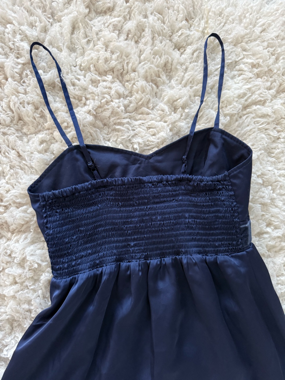 American Eagle Outfitters Navy Satin Spaghetti Strap Mini Dress - Picture 8 of 10